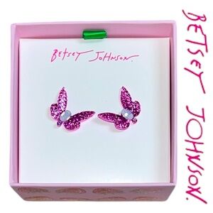 Betsey Johnson Garden Glam Butterfly Stud Earrings